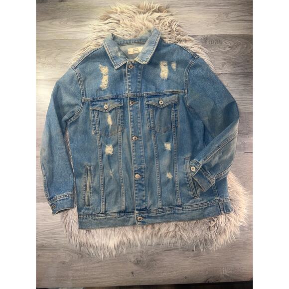 MNG Jackets & Blazers - MNG women’s distressed jean jacket